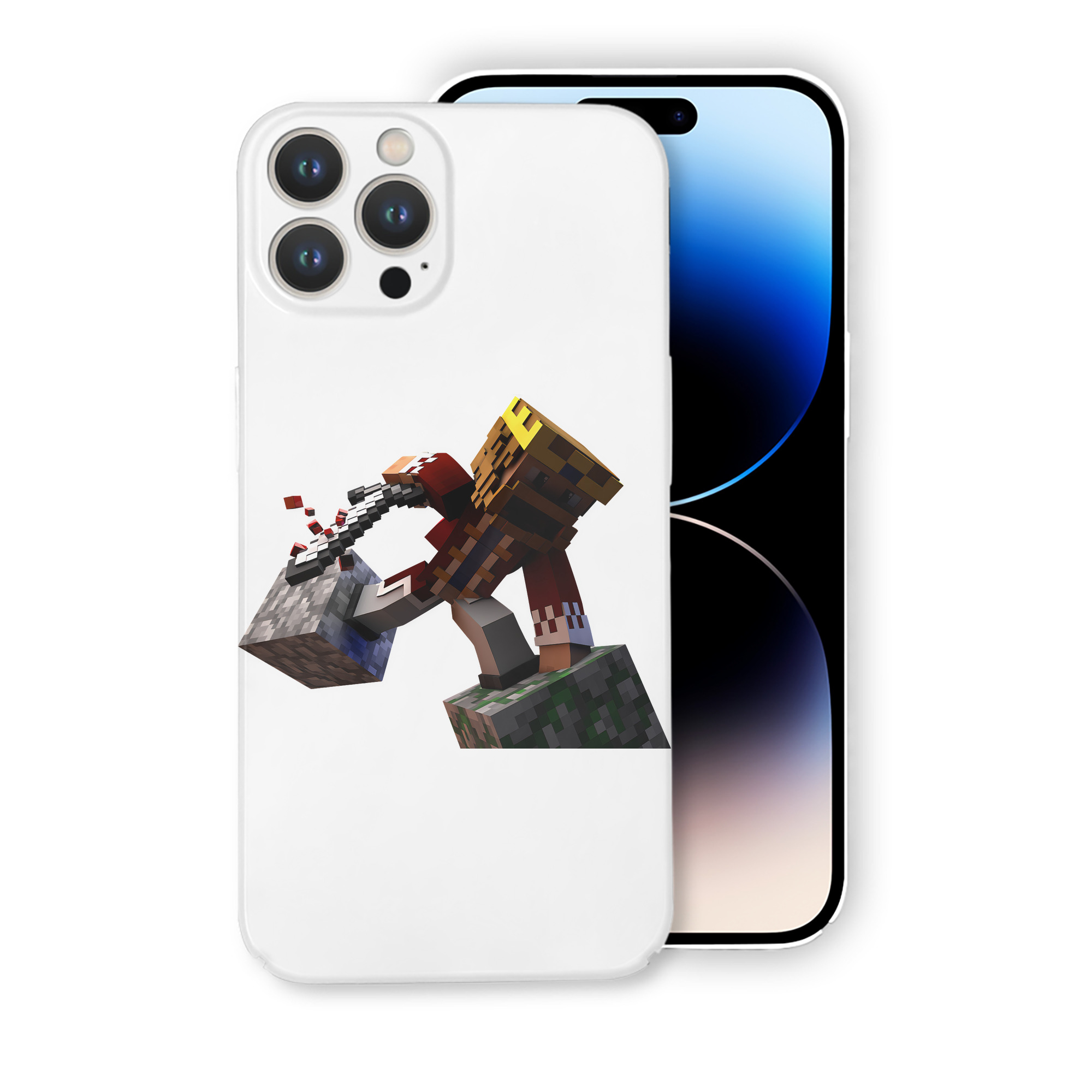 （画像用） マインクラフト ブロックの世界 Minecraft MC Block world 【iPhone 14シリーズ対応】ハードケース